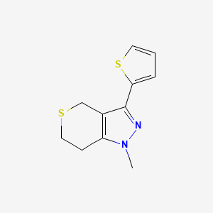 molecular formula C11H12N2S2 B1479915 1-Methyl-3-(thiophen-2-yl)-1,4,6,7-tetrahydrothiopyrano[4,3-c]pyrazole CAS No. 2098051-30-8
