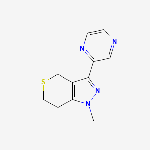 molecular formula C11H12N4S B1479916 1-Methyl-3-(pyrazin-2-yl)-1,4,6,7-tetrahydrothiopyrano[4,3-c]pyrazole CAS No. 2098137-42-7