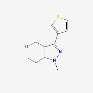 molecular formula C11H12N2OS B1479926 1-Methyl-3-(thiophen-3-yl)-1,4,6,7-tetrahydropyrano[4,3-c]pyrazole CAS No. 2098051-20-6