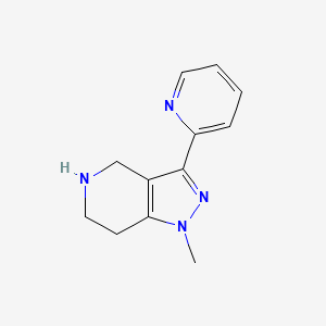 molecular formula C12H14N4 B1479927 1-methyl-3-(pyridin-2-yl)-4,5,6,7-tetrahydro-1H-pyrazolo[4,3-c]pyridine CAS No. 2098022-38-7