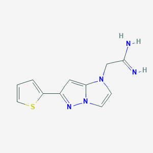 molecular formula C11H11N5S B1479934 2-(6-(thiophen-2-yl)-1H-imidazo[1,2-b]pyrazol-1-yl)acetimidamide CAS No. 2098146-42-8