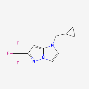 molecular formula C10H10F3N3 B1479936 1-(cyclopropylmethyl)-6-(trifluoromethyl)-1H-imidazo[1,2-b]pyrazole CAS No. 2098030-83-0