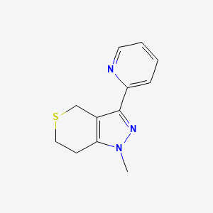 molecular formula C12H13N3S B1479938 1-Methyl-3-(pyridin-2-yl)-1,4,6,7-tetrahydrothiopyrano[4,3-c]pyrazole CAS No. 2098051-29-5