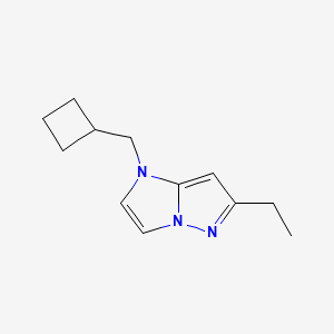 molecular formula C12H17N3 B1479941 1-(cyclobutylmethyl)-6-ethyl-1H-imidazo[1,2-b]pyrazole CAS No. 2098141-19-4