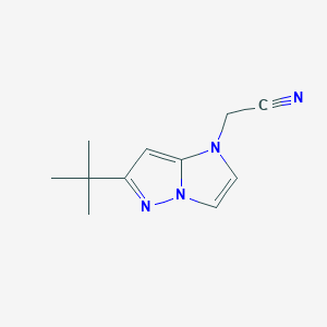 molecular formula C11H14N4 B1479943 2-(6-(tert-butyl)-1H-imidazo[1,2-b]pyrazol-1-yl)acetonitrile CAS No. 2098052-99-2