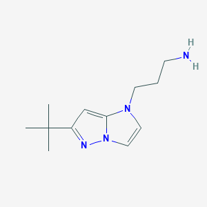 molecular formula C12H20N4 B1479945 3-(6-(tert-butyl)-1H-imidazo[1,2-b]pyrazol-1-yl)propan-1-amine CAS No. 2098091-27-9