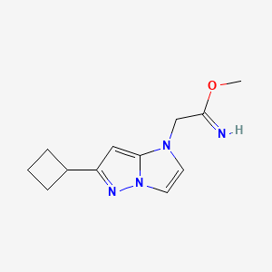 molecular formula C12H16N4O B1479947 methyl 2-(6-cyclobutyl-1H-imidazo[1,2-b]pyrazol-1-yl)acetimidate CAS No. 2097950-19-9
