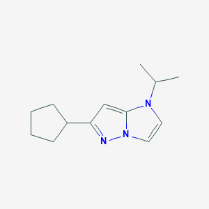 molecular formula C13H19N3 B1479948 6-cyclopentyl-1-isopropyl-1H-imidazo[1,2-b]pyrazole CAS No. 2098054-26-1