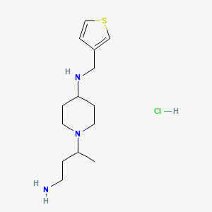 1-(4-aminobutan-2-yl)-N-(thiophen-3-ylmethyl)piperidin-4-amine;hydrochloride