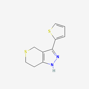 molecular formula C10H10N2S2 B1479950 3-(Thiophen-2-yl)-1,4,6,7-tetrahydrothiopyrano[4,3-c]pyrazole CAS No. 2098137-55-2