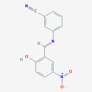 Benzonitrile, 3-(2-hydroxy-5-nitrobenzylidenamino)-