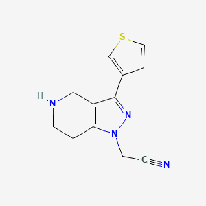 2-(3-(thiophen-3-yl)-4,5,6,7-tetrahydro-1H-pyrazolo[4,3-c]pyridin-1-yl)acetonitrile