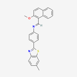 N-[(E)-(2-methoxynaphthalen-1-yl)methylidene]-4-(6-methyl-1,3-benzothiazol-2-yl)aniline