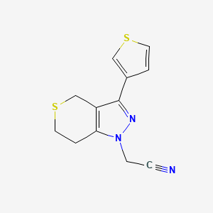 2-(3-(thiophen-3-yl)-6,7-dihydrothiopyrano[4,3-c]pyrazol-1(4H)-yl)acetonitrile