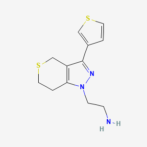 2-(3-(thiophen-3-yl)-6,7-dihydrothiopyrano[4,3-c]pyrazol-1(4H)-yl)ethan-1-amine
