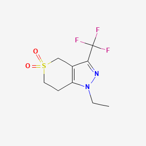 molecular formula C9H11F3N2O2S B1479965 1-乙基-3-(三氟甲基)-1,4,6,7-四氢噻吩并[4,3-c]吡唑-5,5-二氧化物 CAS No. 2098051-43-3