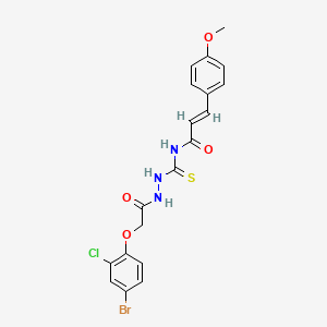 (2E)-N-({2-[(4-bromo-2-chlorophenoxy)acetyl]hydrazinyl}carbonothioyl)-3-(4-methoxyphenyl)prop-2-enamide