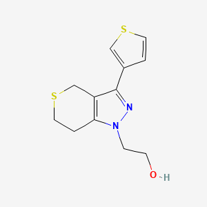 2-(3-(thiophen-3-yl)-6,7-dihydrothiopyrano[4,3-c]pyrazol-1(4H)-yl)ethan-1-ol