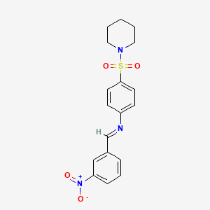 molecular formula C18H19N3O4S B14799761 N-[(E)-(3-nitrophenyl)methylidene]-4-(piperidin-1-ylsulfonyl)aniline 