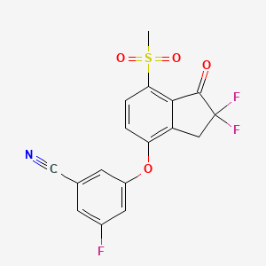 3-(2,2-Difluoro-7-methylsulfonyl-1-oxoindan-4-yl)oxy-5-fluorobenzonitrile