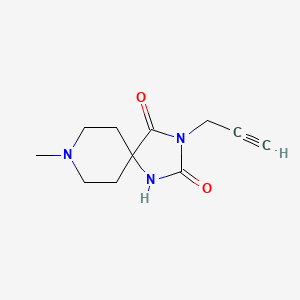 molecular formula C11H15N3O2 B14799822 1,3,8-Triazaspiro[4.5]decane-2,4-dione, 8-methyl-3-(2-propynyl)- 