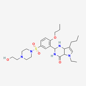 5-ethyl-2-[5-[4-(2-hydroxyethyl)piperazin-1-yl]sulfonyl-2-propoxyphenyl]-7-propyl-2,3,4a,7a-tetrahydro-1H-pyrrolo[3,2-d]pyrimidin-4-one