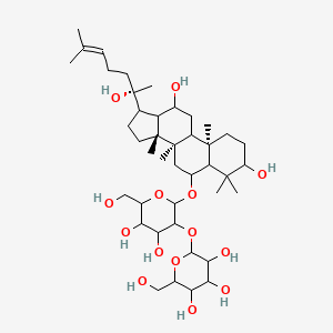 2-[2-[[(8R,10R,14R)-3,12-dihydroxy-17-[(2S)-2-hydroxy-6-methylhept-5-en-2-yl]-4,4,8,10,14-pentamethyl-2,3,5,6,7,9,11,12,13,15,16,17-dodecahydro-1H-cyclopenta[a]phenanthren-6-yl]oxy]-4,5-dihydroxy-6-(hydroxymethyl)oxan-3-yl]oxy-6-(hydroxymethyl)oxane-3,4,5-triol