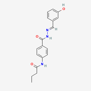 N-(4-{[(2E)-2-(3-hydroxybenzylidene)hydrazinyl]carbonyl}phenyl)butanamide