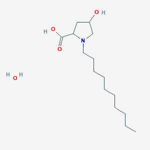 1-Decyl-4-hydroxypyrrolidine-2-carboxylic acid;hydrate