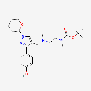 Carbamic acid, N-[2-[[[3-(4-hydroxyphenyl)-1-(tetrahydro-2H-pyran-2-yl)-1H-pyrazol-4-yl]methyl]methylamino]ethyl]-N-methyl-, 1,1-dimethylethyl ester