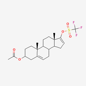 molecular formula C22H29F3O5S B14799956 3beta-Acetoxyandrosta-5,16-dien-17-yl trifluoromethanesulfonate 