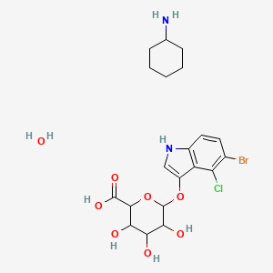 6-[(5-bromo-4-chloro-1H-indol-3-yl)oxy]-3,4,5-trihydroxyoxane-2-carboxylic acid;cyclohexanamine;hydrate