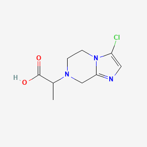 molecular formula C9H12ClN3O2 B1480007 2-(3-chloro-5,6-dihydroimidazo[1,2-a]pyrazin-7(8H)-yl)propanoic acid CAS No. 2089719-77-5