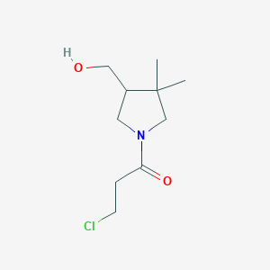 molecular formula C10H18ClNO2 B1480014 3-氯-1-(4-(羟甲基)-3,3-二甲基吡咯烷-1-基)丙烷-1-酮 CAS No. 2090592-66-6
