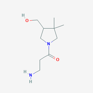 molecular formula C10H20N2O2 B1480018 3-Amino-1-(4-(hydroxymethyl)-3,3-dimethylpyrrolidin-1-yl)propan-1-one CAS No. 2090592-73-5