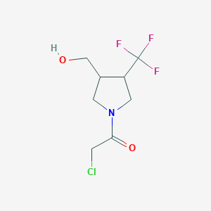 molecular formula C8H11ClF3NO2 B1480038 2-Chloro-1-(3-(hydroxymethyl)-4-(trifluoromethyl)pyrrolidin-1-yl)ethan-1-one CAS No. 2091181-83-6
