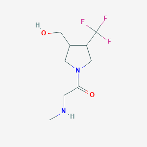 molecular formula C9H15F3N2O2 B1480043 1-(3-(Hydroxymethyl)-4-(trifluoromethyl)pyrrolidin-1-yl)-2-(methylamino)ethan-1-one CAS No. 2098126-53-3