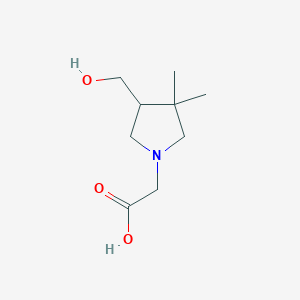 molecular formula C9H17NO3 B1480045 2-(4-(Hydroxymethyl)-3,3-dimethylpyrrolidin-1-yl)acetic acid CAS No. 2091608-72-7