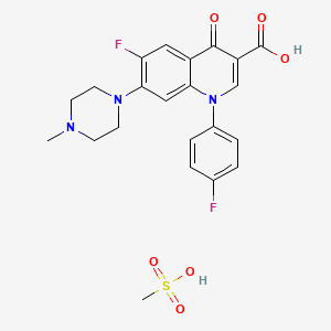 6-Fluoro-1-(4-fluorophenyl)-7-(4-methylpiperazin-1-yl)-4-oxoquinoline-3-carboxylic acid;methanesulfonic acid