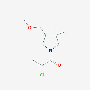 molecular formula C11H20ClNO2 B1480058 2-Chloro-1-(4-(methoxymethyl)-3,3-dimethylpyrrolidin-1-yl)propan-1-one CAS No. 2092798-93-9