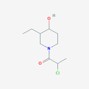 molecular formula C10H18ClNO2 B1480064 2-Chloro-1-(3-ethyl-4-hydroxypiperidin-1-yl)propan-1-one CAS No. 2097994-91-5