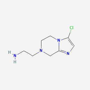 molecular formula C8H13ClN4 B1480071 2-(3-chloro-5,6-dihydroimidazo[1,2-a]pyrazin-7(8H)-yl)ethan-1-amine CAS No. 2092462-30-9