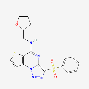 3-(phenylsulfonyl)-N-((tetrahydrofuran-2-yl)methyl)thieno[2,3-e][1,2,3]triazolo[1,5-a]pyrimidin-5-amine