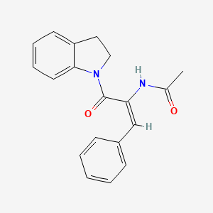 Acetamide, N-[1-benzylideno-2-(2,3-dihydro-1-indolyl)-2-oxoethyl]-