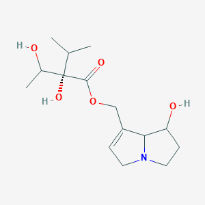 molecular formula C15H25NO5 B14800817 (7-hydroxy-5,6,7,8-tetrahydro-3H-pyrrolizin-1-yl)methyl (2S)-2-hydroxy-2-(1-hydroxyethyl)-3-methylbutanoate 