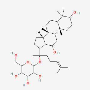 molecular formula C36H62O8 B14800853 2-[(2S)-2-[(8R,10R,14R)-3,12-dihydroxy-4,4,8,10,14-pentamethyl-2,3,5,6,7,9,11,12,13,15,16,17-dodecahydro-1H-cyclopenta[a]phenanthren-17-yl]-6-methylhept-5-en-2-yl]oxy-6-(hydroxymethyl)oxane-3,4,5-triol 