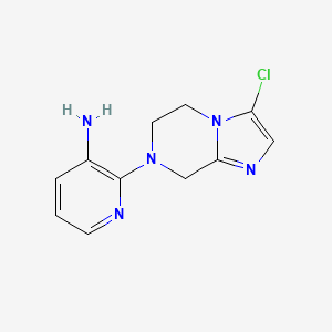 molecular formula C11H12ClN5 B1480088 2-(3-chloro-5,6-dihydroimidazo[1,2-a]pyrazin-7(8H)-yl)pyridin-3-amine CAS No. 2098011-43-7