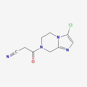 molecular formula C9H9ClN4O B1480089 3-(3-chloro-5,6-dihydroimidazo[1,2-a]pyrazin-7(8H)-yl)-3-oxopropanenitrile CAS No. 2098085-72-2