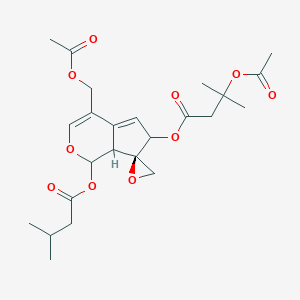 [(7R)-4-(acetyloxymethyl)-1-(3-methylbutanoyloxy)spiro[6,7a-dihydro-1H-cyclopenta[c]pyran-7,2'-oxirane]-6-yl] 3-acetyloxy-3-methylbutanoate