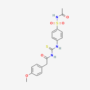 N-{[4-(acetylsulfamoyl)phenyl]carbamothioyl}-2-(4-methoxyphenyl)acetamide